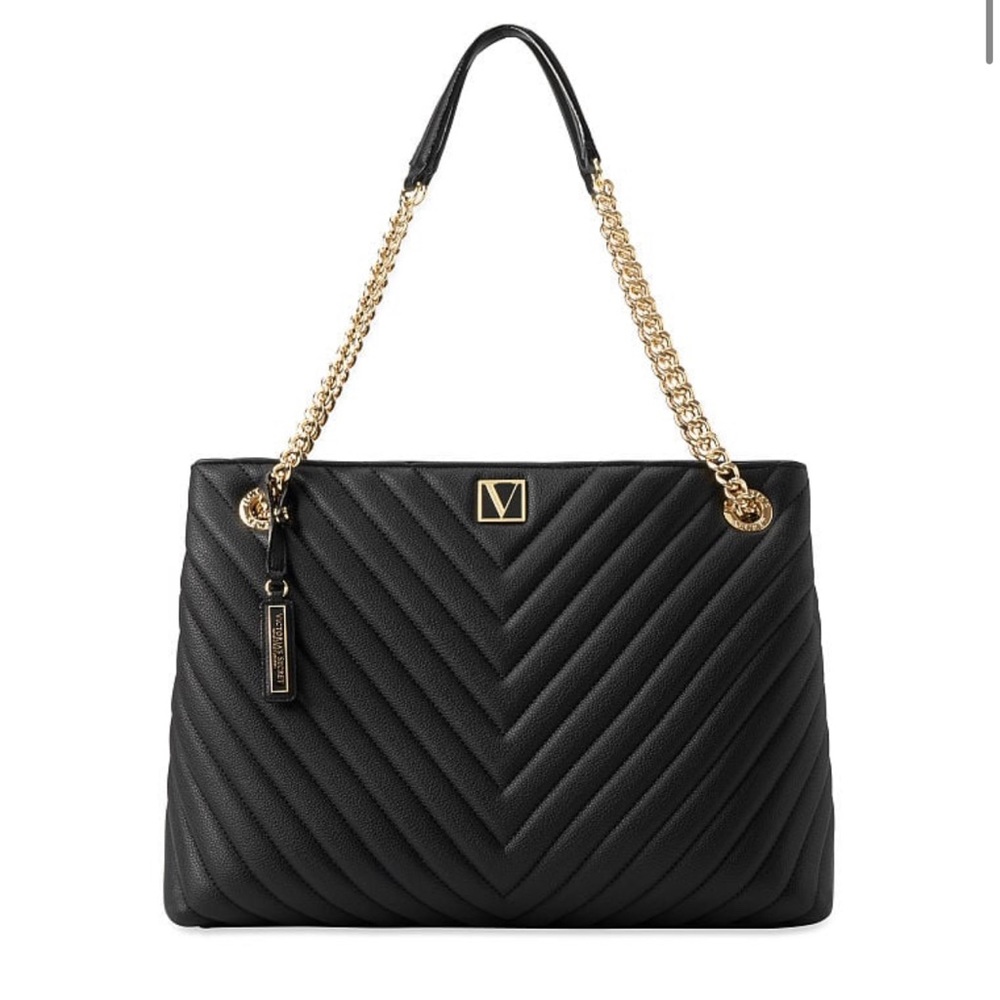 Victoria Shoulder Tote black EUC like new medium tote purse gold hardware
